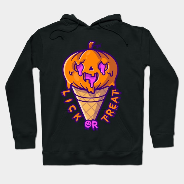 Ice Cream Pumpkin Halloween - Funny Hoodie by Ravensdesign